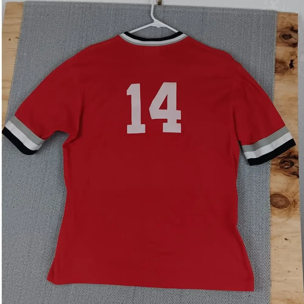 Spanjan‎ Vintage Marathon Oil Baseball Shirt Boys XL Red Advertising Logo USA 14
